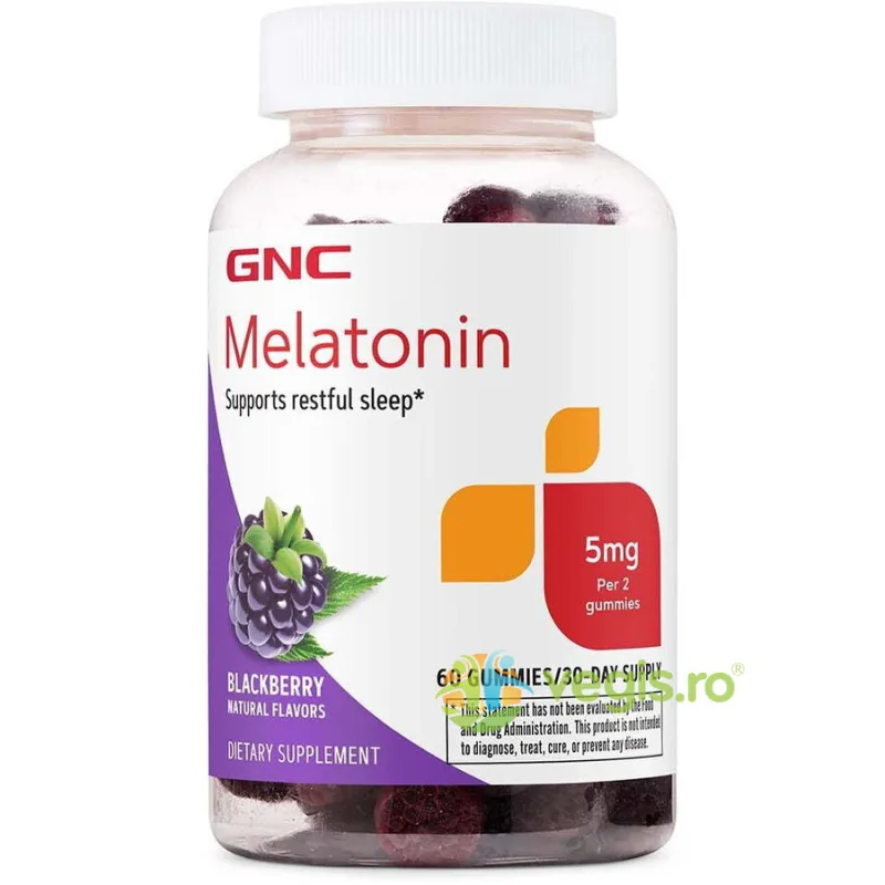 Melatonina Jeleuri cu Aroma Naturala de Mure 5mg 60buc GNC — preț și oferte