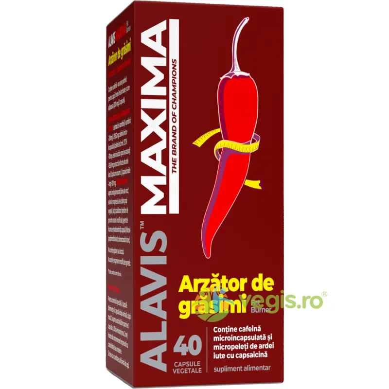 Fat Burner (Arzator de Grasimi) 40cps vegetale ALAVIS MAXIMA — preț și oferte
