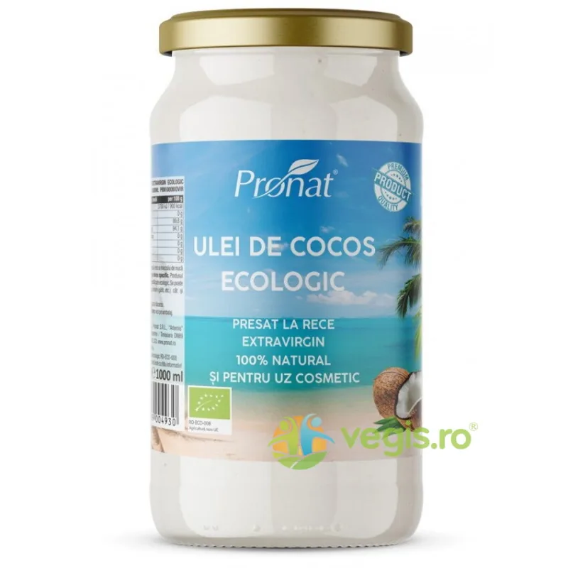 Ulei de Cocos Extravirgin Presat la Rece Ecologic/Bio 1L PRONAT — preț și oferte