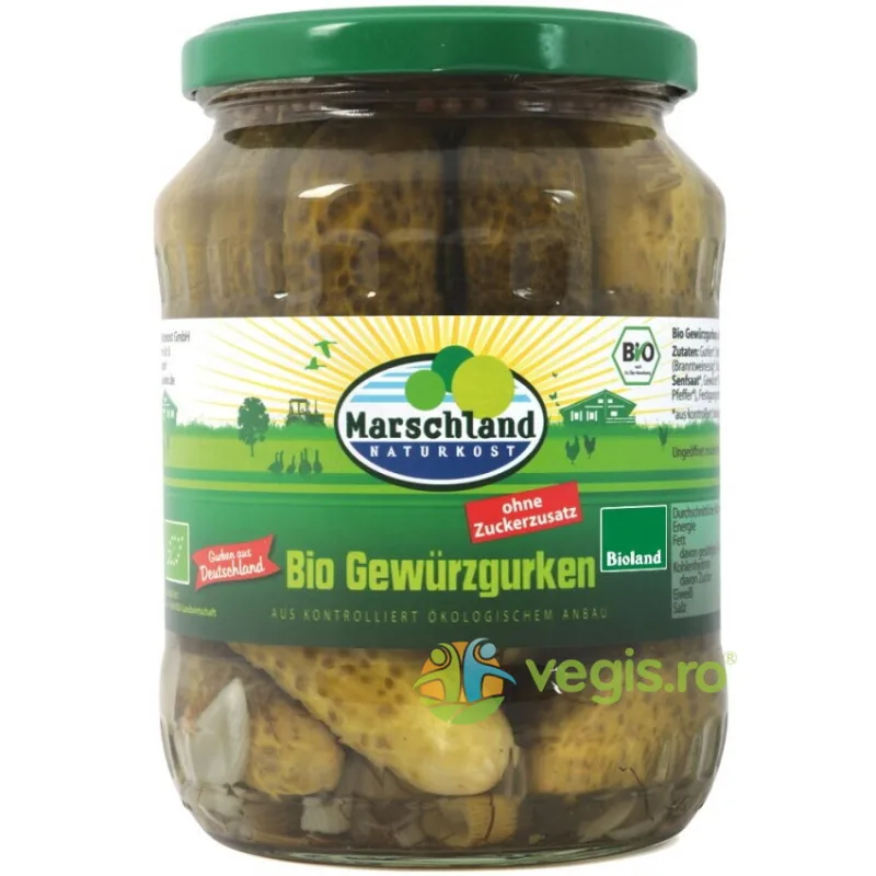 Castraveti Condimentati fara Zahar Ecologici/Bio 360g MARSCHLAND — preț și oferte