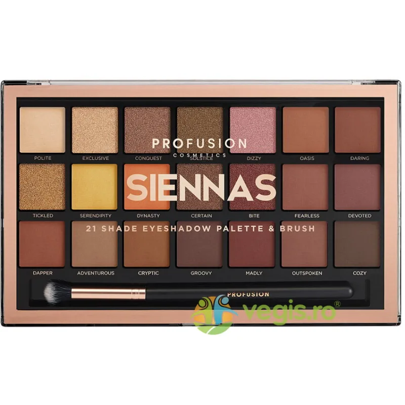 Paleta Farduri 21 Nuante si 1 Pensula Siennas 245g PROFUSION COSMETICS — preț și oferte