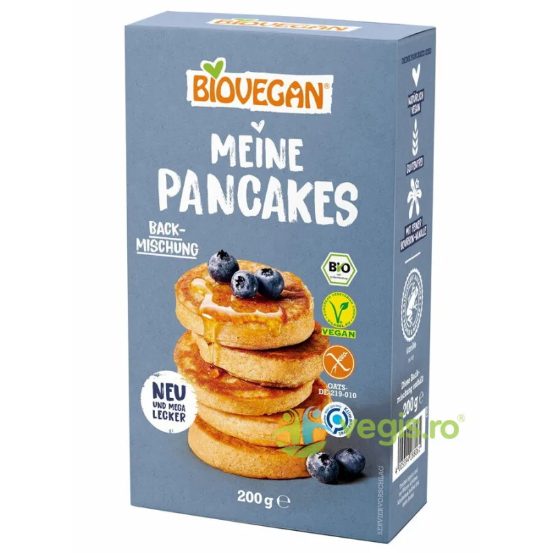 Mix pentru Clatite Pufoase fara Gluten Ecologice/Bio 200g Biovegan — preț și oferte