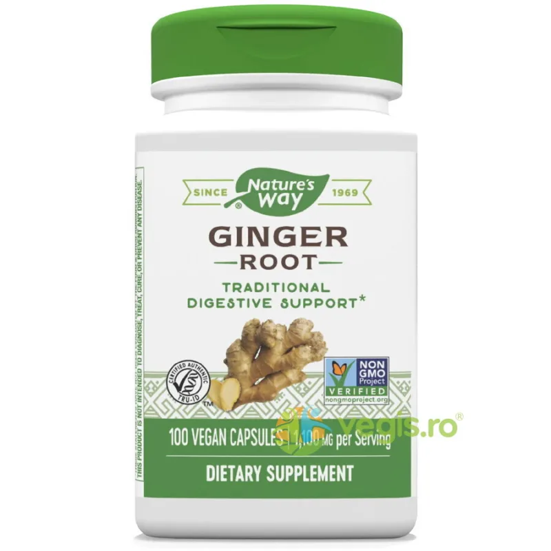 Ginger Root 100 capsule vegetale Secom, Nature's Way — preț și oferte