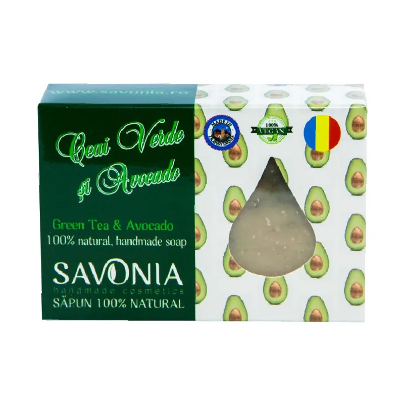 Sapun Natural Ceai Verde si Avocado, 90g, Savonia — preț și oferte