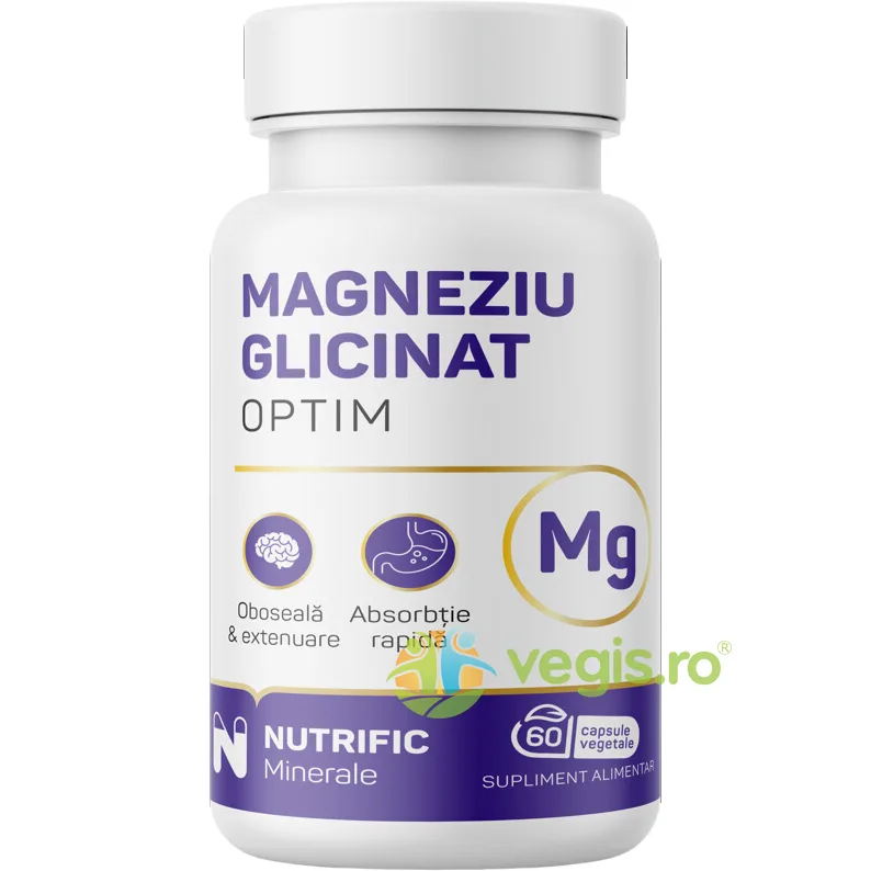 Magneziu Glicinat Optim 60cps vegetale NUTRIFIC — preț și oferte