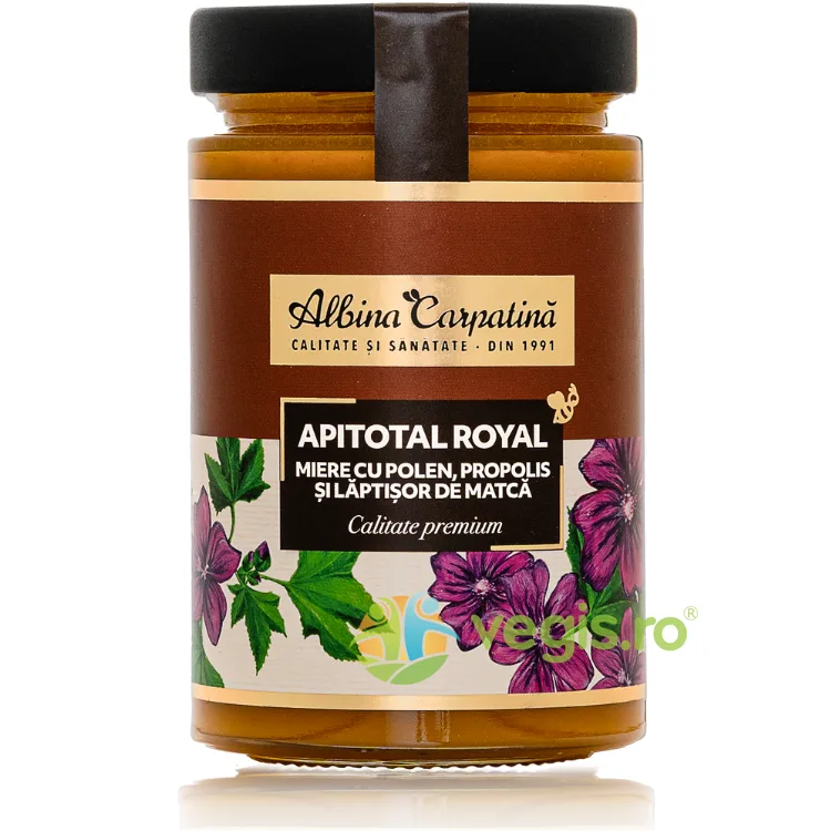 Miere cu Polen, Propolis si Laptisor de Matca Apitotal Royal 500g Albina Carpatina — preț și oferte
