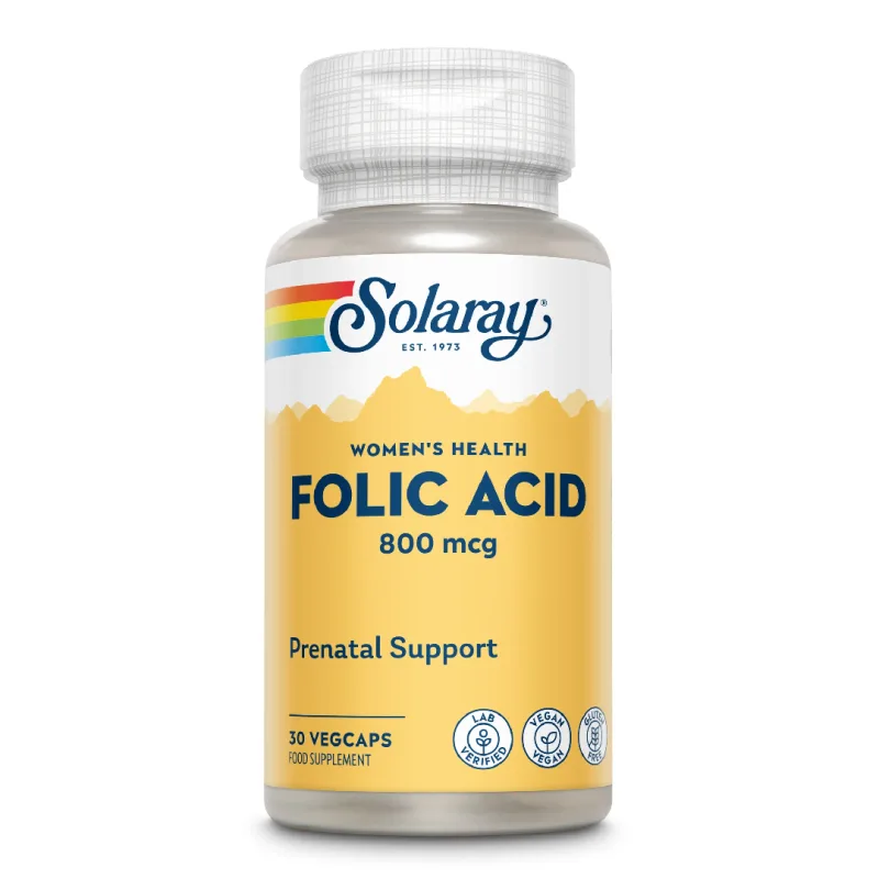 Acid Folic 800 mcg Solaray, 30 capsule, Secom SOLARAY SUA — preț și oferte