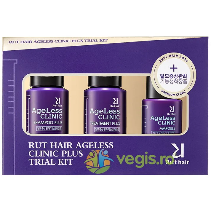 Travel Size: Sampon 30ml + Tratament 30ml+ Ser Impotriva Incaruntirii si Caderii Parului 20ml Ageless Clinic RUT HAIR — preț și oferte
