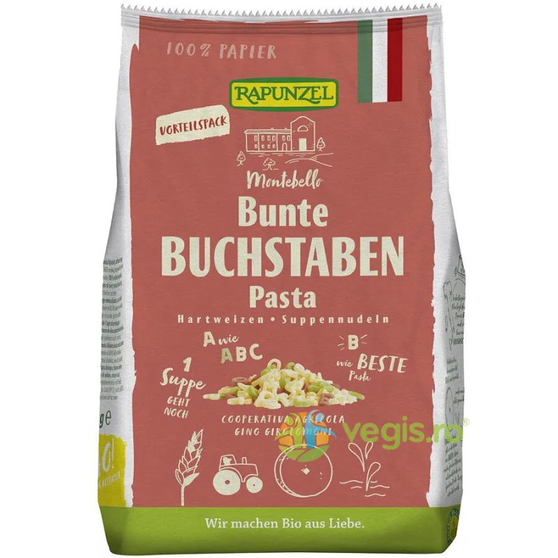 Fidea pentru Supa Litere Colorate Ecologica/Bio 500g Rapunzel — preț și oferte