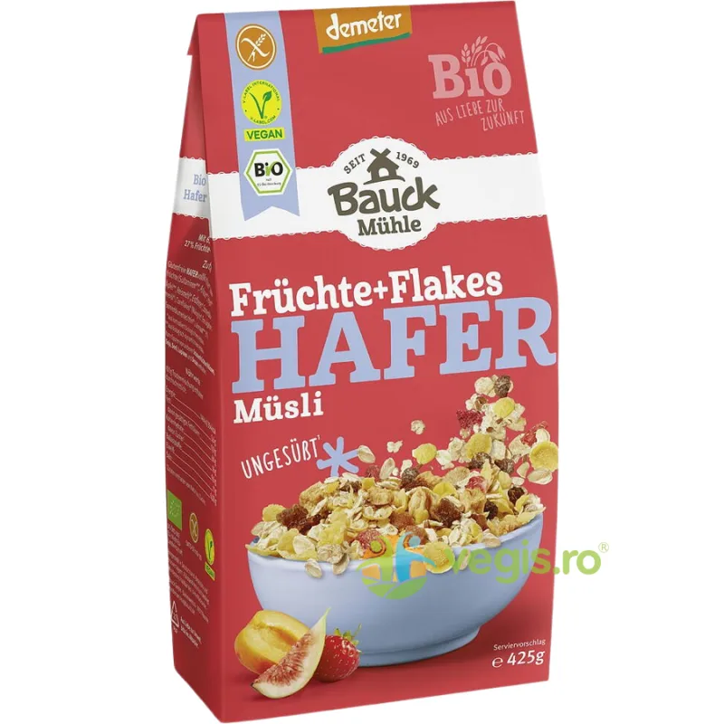 Musli cu Fructe si Fulgi fara Gluten Demeter Ecologic/Bio 425g BAUCKHOF — preț și oferte