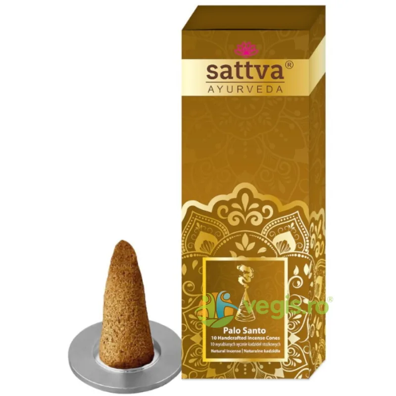 Conuri Parfumate Palo Santo cu Suport 10buc Sattva Ayurveda — preț și oferte