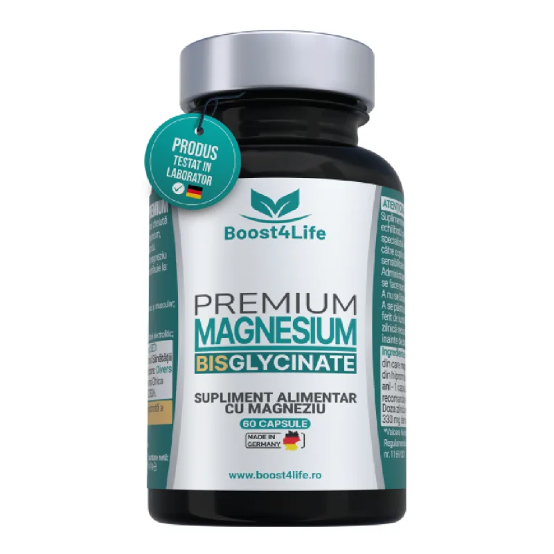 Magneziu Bisglicinat Premium, 60 capsule, Boost4Life — preț și oferte