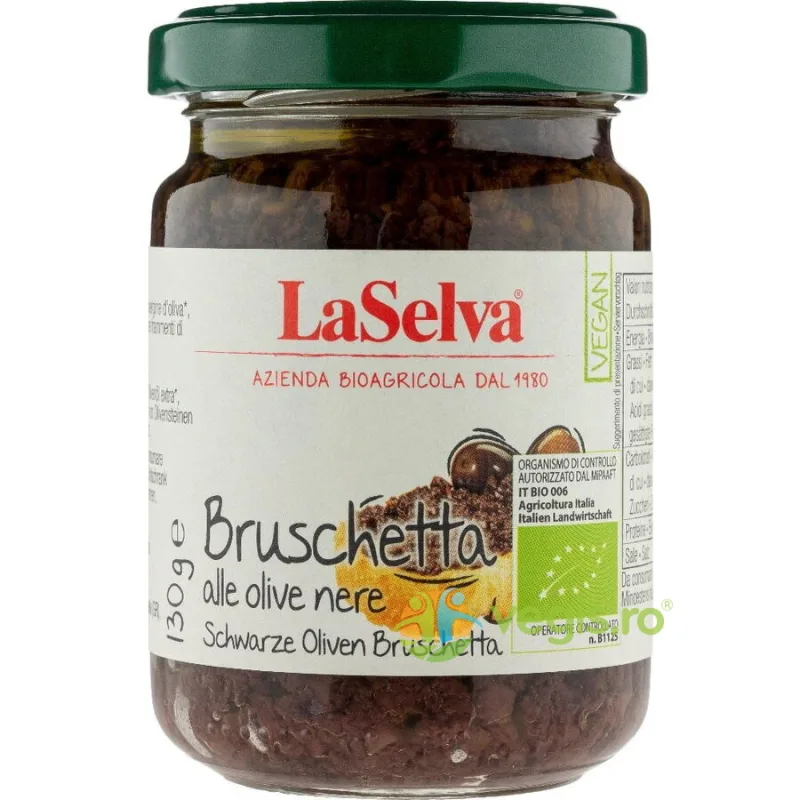 Pasta Bruschetta cu Masline Negre Ecologica/Bio 130g LASELVA — preț și oferte