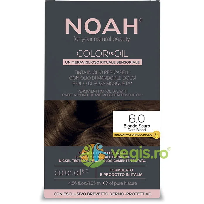 Vopsea de Par Permanenta pe Baza de Ulei 6.0 Blond Inchis (Dark Brown) fara Amoniac 135ml NOAH — preț și oferte