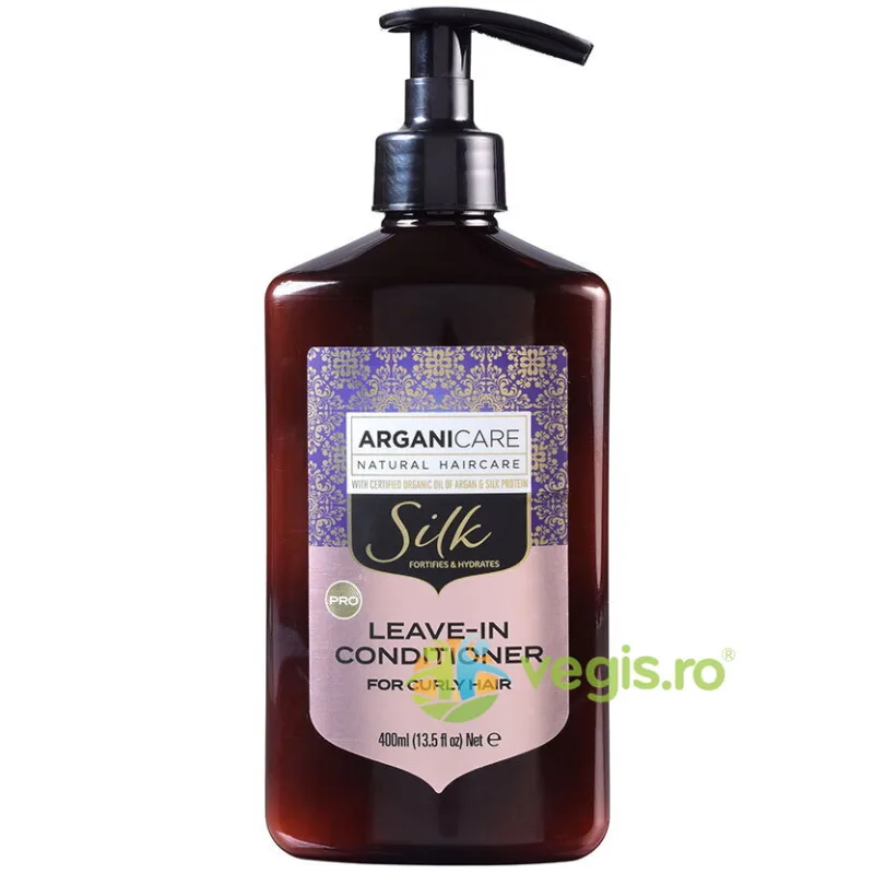 Balsam Leave-In pentru Par Cret cu Proteina de Matase Silk 400ml ARGANICARE — preț și oferte