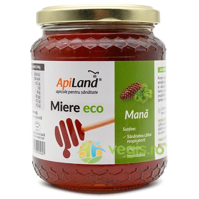 Miere de Mana Ecologica/Bio 500g APILAND — preț și oferte