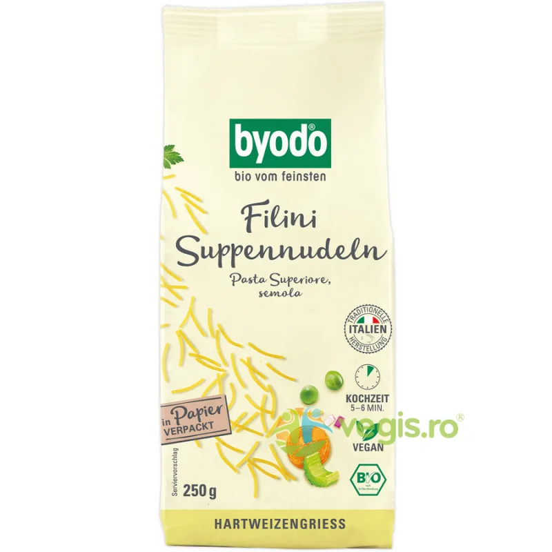 Fidea pentru Supa din Grau Dur Ecologica/Bio 250g BYODO — preț și oferte