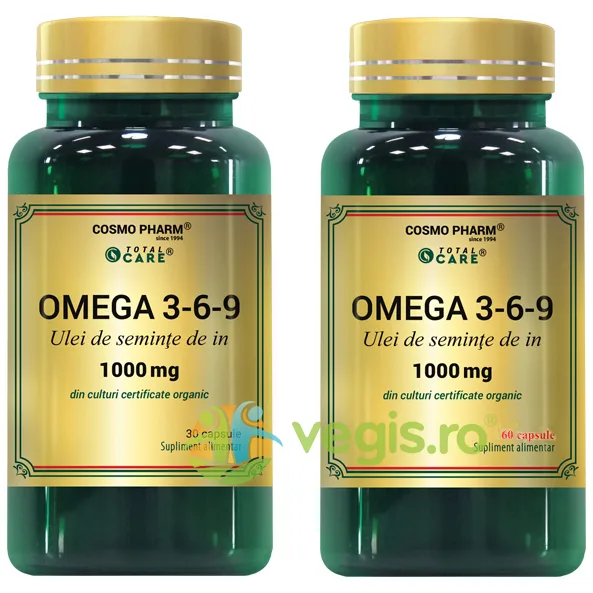 Ulei de Seminte de In (Omega 3-6-9) 1000mg 60cps+30cps COSMO PHARM — preț și oferte