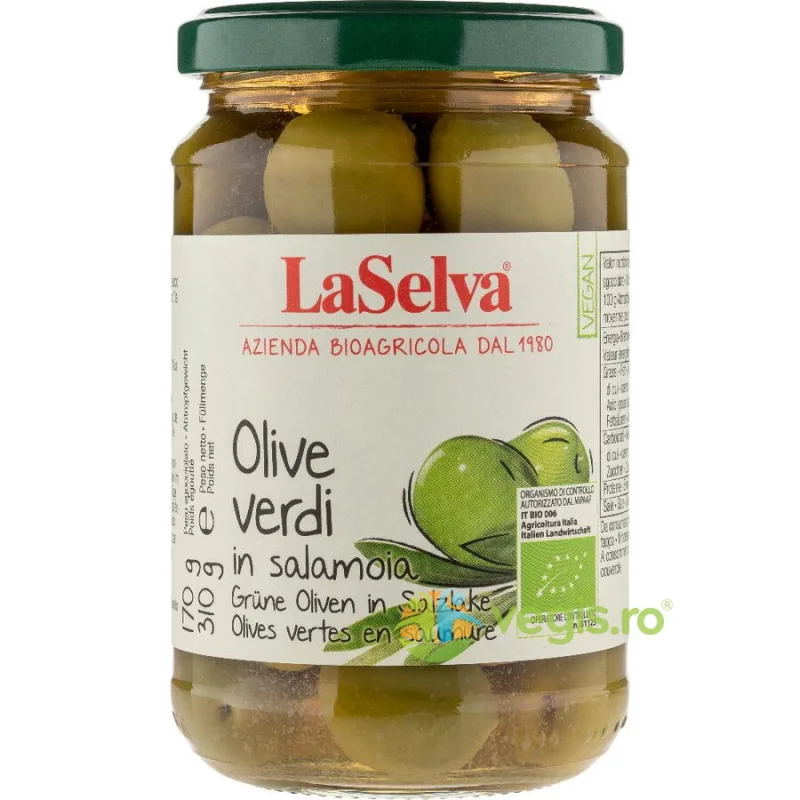Masline Verzi in Saramura Ecologice/Bio 310g LASELVA — preț și oferte