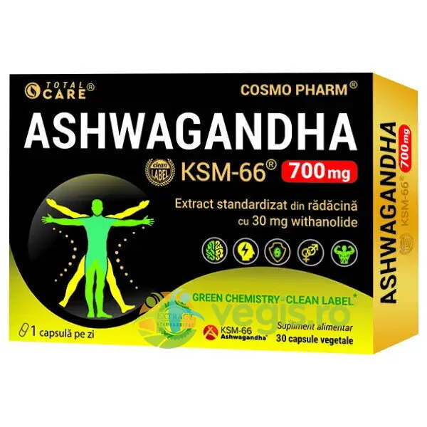 Ashwagandha 700mg KSM 66 30cps COSMO PHARM — preț și oferte