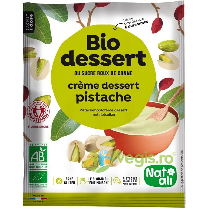 Desert Crema cu Fistic fara Gluten Ecologic/Bio 60g NAT-ALI — preț și oferte