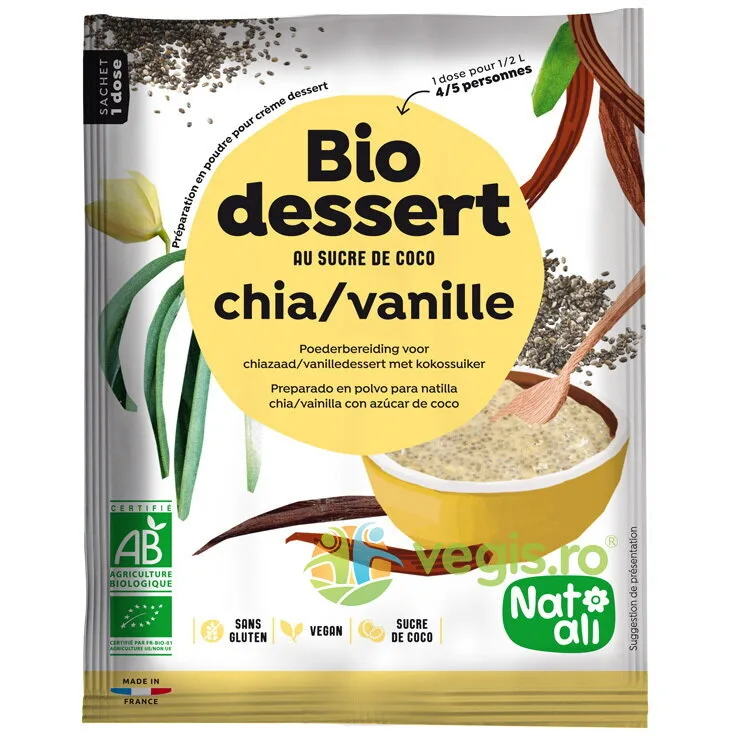 Desert cu Chia si Vanilie fara Gluten Ecologic/Bio 40g NAT-ALI — preț și oferte