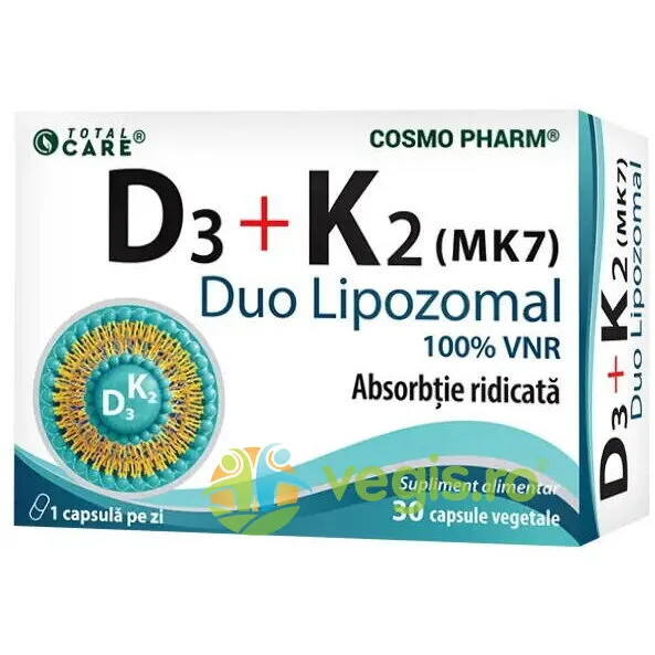 Vitamina D3 + K2 (Duo Lipozomal) 30cps COSMO PHARM — preț și oferte