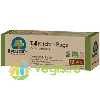Saci Menajeri Compostabili 49.2L 12buc If You Care — preț și oferte
