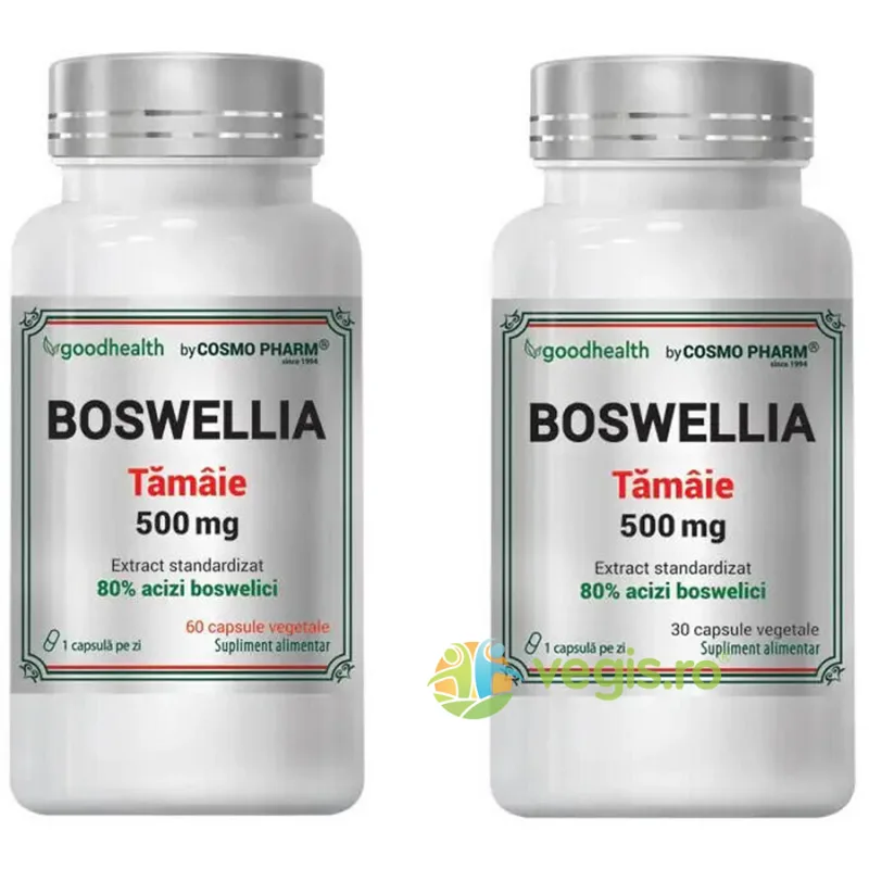 Pachet Boswellia Serrata (Tamaie) 500mg 60cps + 30cps COSMO PHARM — preț și oferte