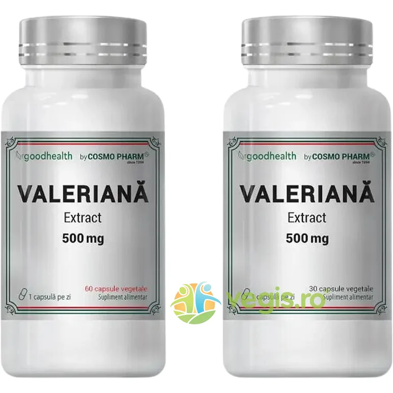 Pachet Valeriana Extract 500mg 60cps + 30cps COSMO PHARM — preț și oferte