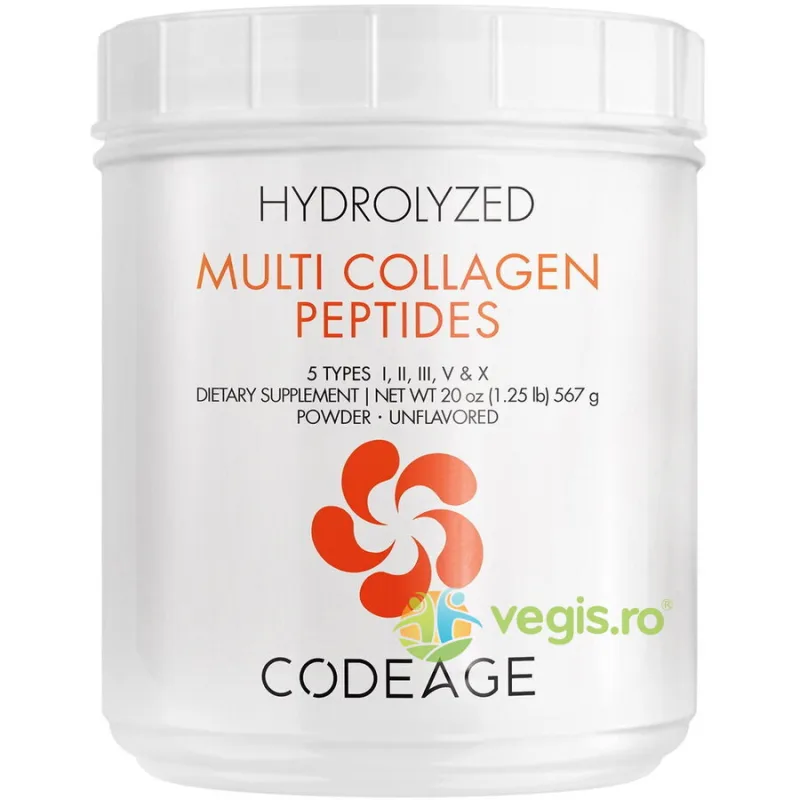 Colagen Hidrolizat din 5 Surse sub Forma de Peptide fara Aroma 567g CODEAGE — preț și oferte