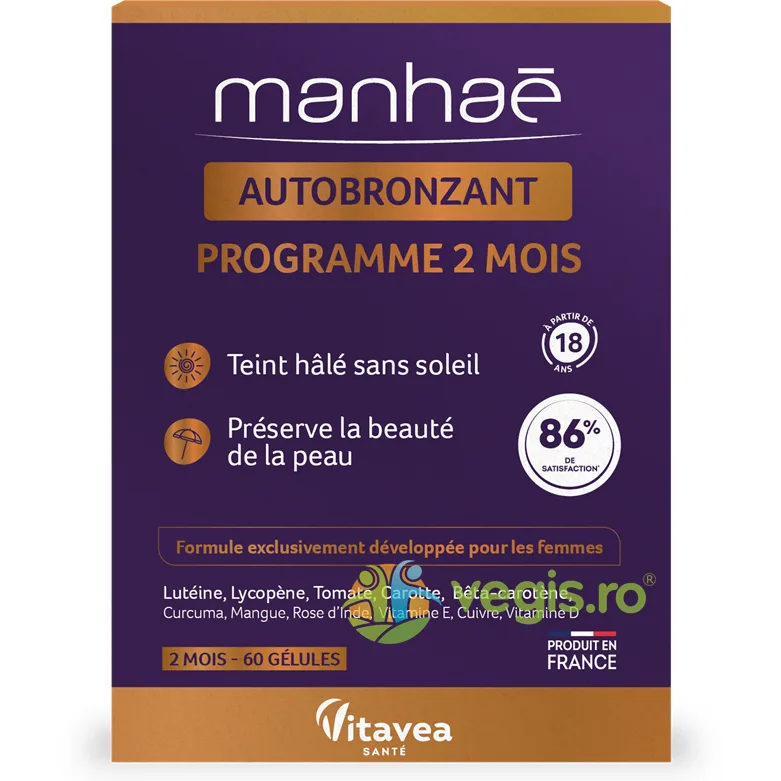 Autobronzant 60cps vegetale Vitavea, MANHAE — preț și oferte