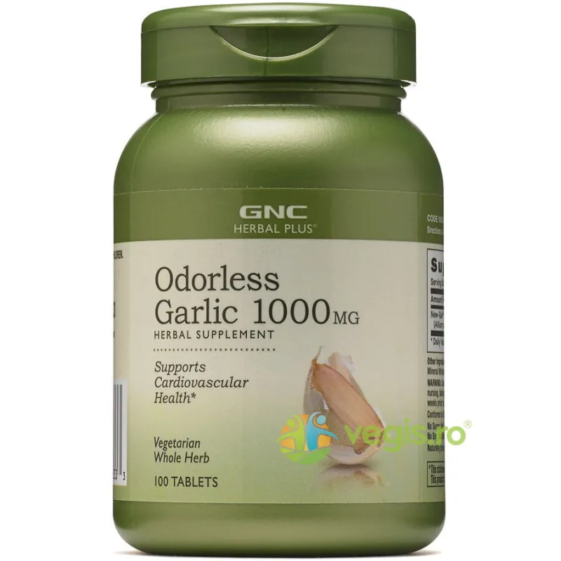 Usturoi Inodor 1000mg Herbal Plus 100tb GNC — preț și oferte