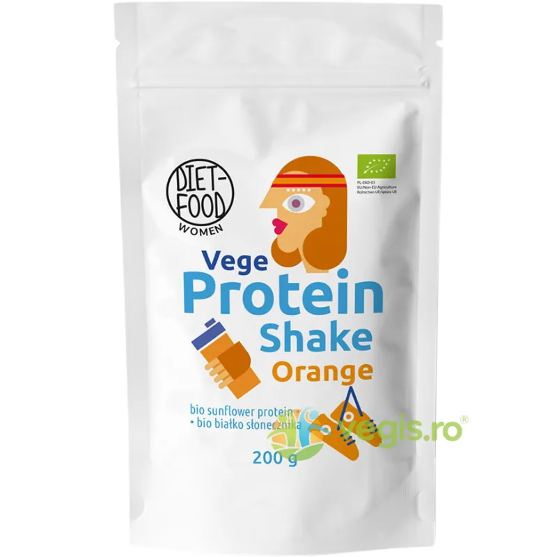 Shake Proteic cu Aroma de Portocale Ecologic/Bio 200g DIET FOOD — preț și oferte