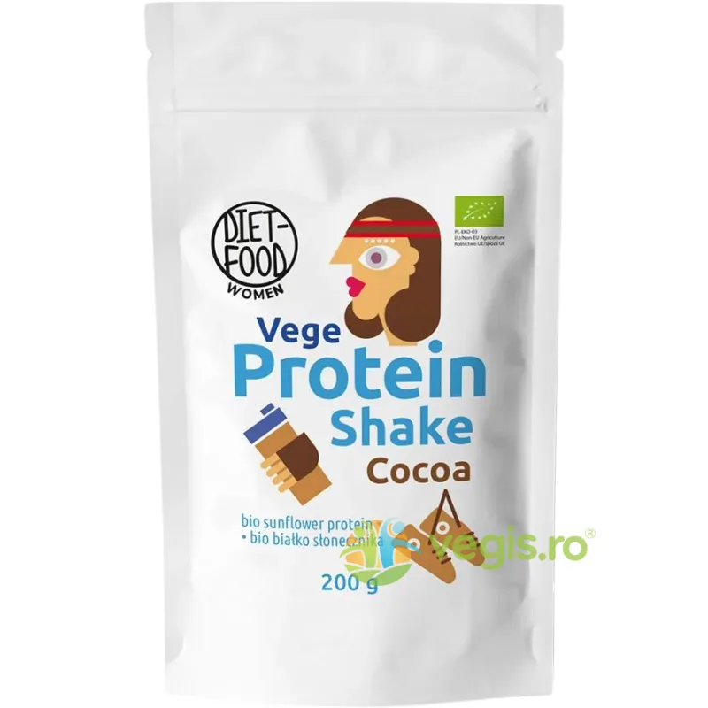 Shake Proteic cu Cacao Ecologic/Bio 200g DIET FOOD — preț și oferte