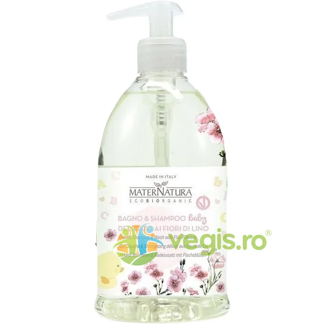 Sampon si Gel de Dus pentru Copii cu Flori de In 500ml MATERNATURA — preț și oferte