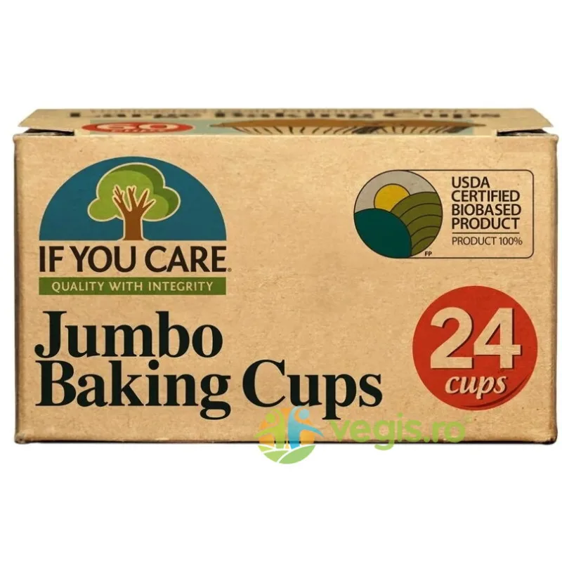 Hartie de Copt Briose Nealbita, fara Clor si Compostabila Jumbo 24buc If You Care — preț și oferte