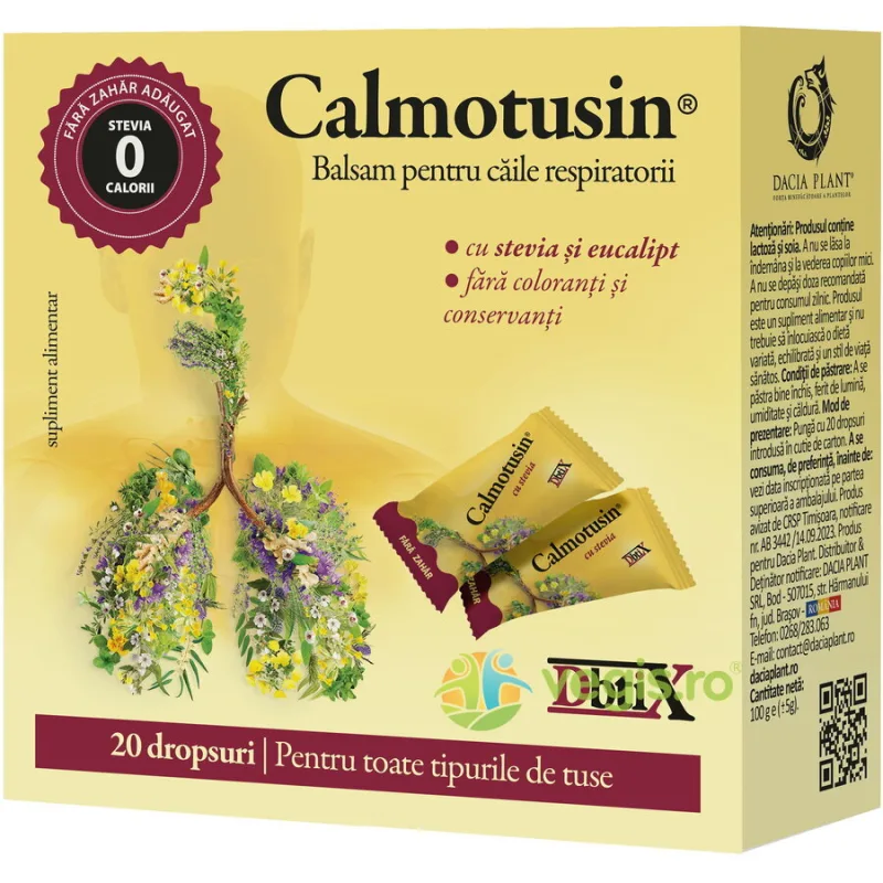 Calmotusin cu Stevie Dbtix Drops 20 dropsuri DACIA PLANT — preț și oferte