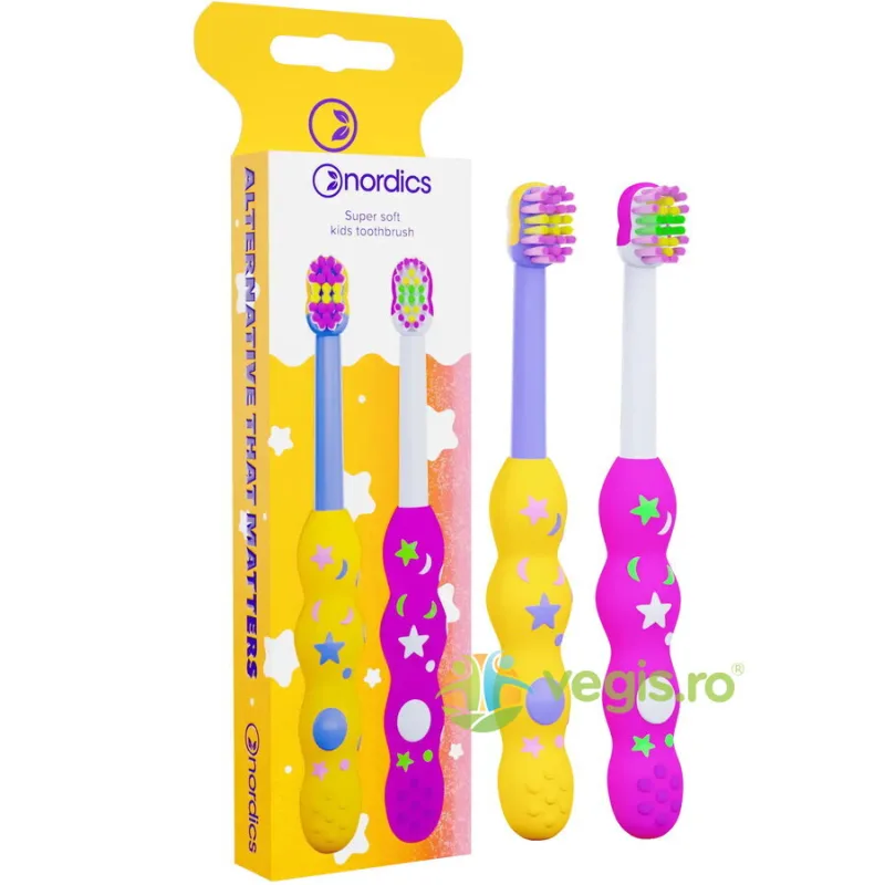 Periute de Dinti Premium pentru Copii Super Soft 2buc NORDICS — preț și oferte