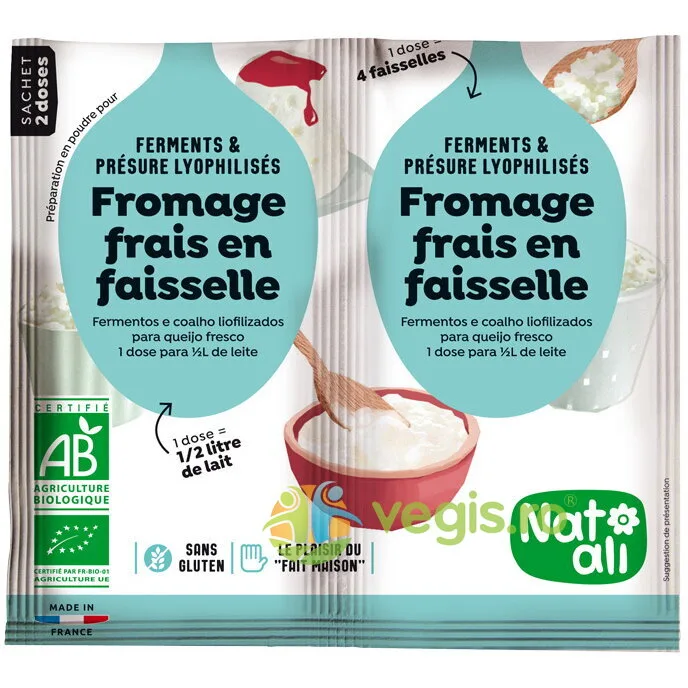 Ferment pentru Branza Dulce (Cottage Cheese) Ecologic/Bio 2x6g NAT-ALI — preț și oferte