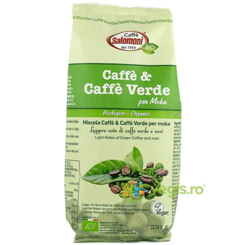 Cafea si Cafea Verde Ecologica/Bio 250g CAFFE SALOMONI — preț și oferte