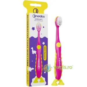 Periuta de Dinti Premium pentru Copii  6090 Filamente, Super Soft, Roz