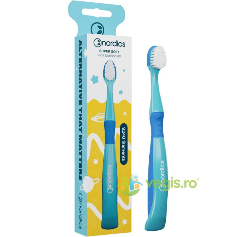 Periuta de Dinti Premium pentru Copii 9240 Filamente, Super Soft, Albastru NORDICS — preț și oferte