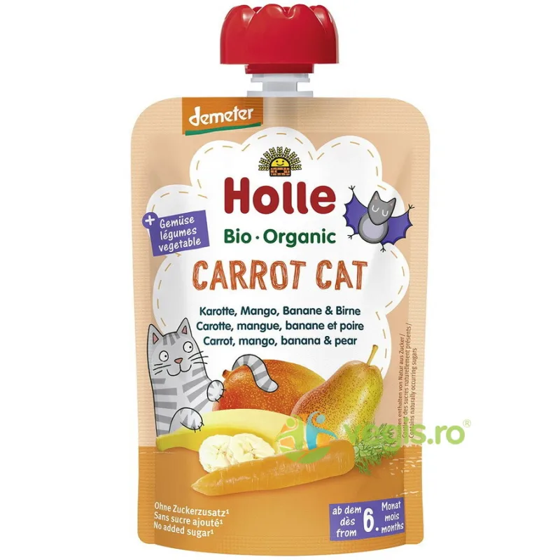 Piure pentru Copii cu Morcov, Mango, Banane si Pere +6 Luni Ecologic/Bio 100g HOLLE — preț și oferte