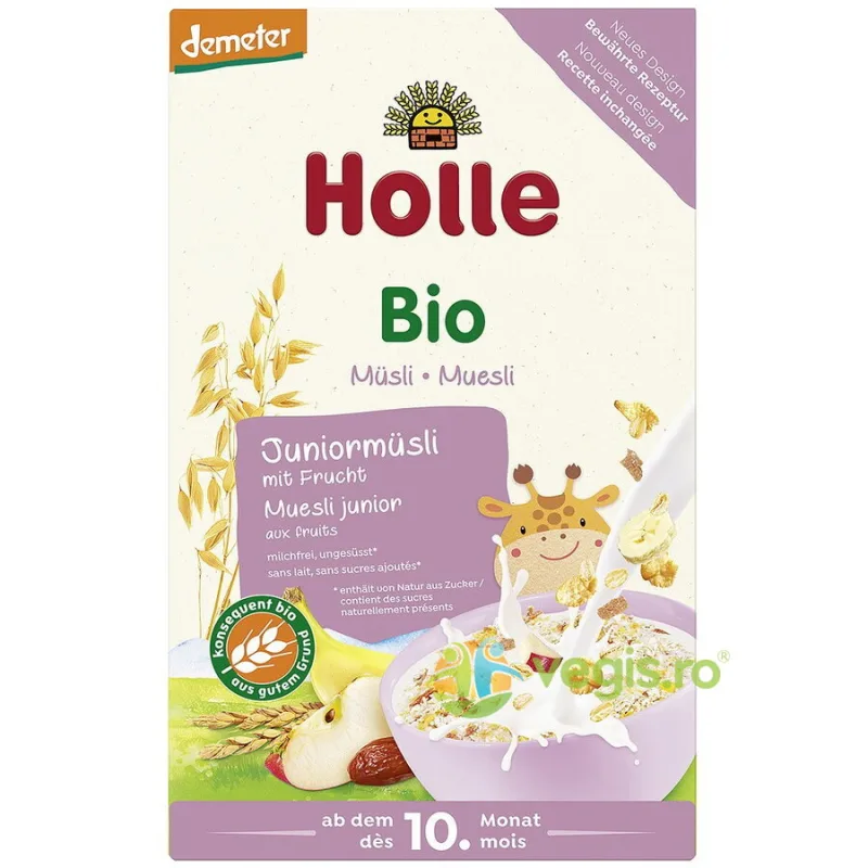 Musli pentru Copii cu Cereale si Fructe Junior +10 Luni Ecologic/Bio 250g HOLLE — preț și oferte