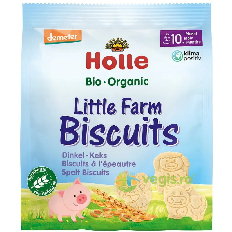 Biscuiti din Spelta pentru Copii Mica Ferma +10 Luni Ecologici/Bio 100g HOLLE — preț și oferte