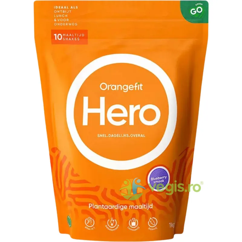 Mic Dejun cu Aroma de Afine fara Lactoza Hero 1kg ORANGEFIT — preț și oferte