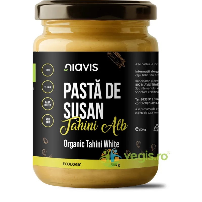 Pasta de Susan Tahini Alb fara Gluten Ecologica/Bio 500g NIAVIS — preț și oferte