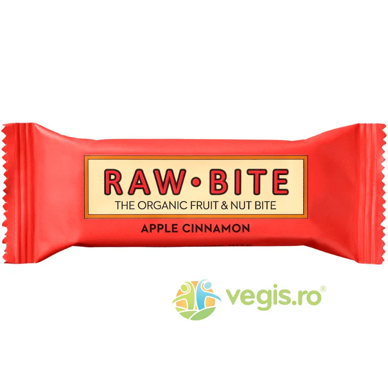 Baton Raw cu Mar si Scortisoara fara Zahar Adaugat si Fara Gluten Ecologic/Bio 50g RAW BITE — preț și oferte