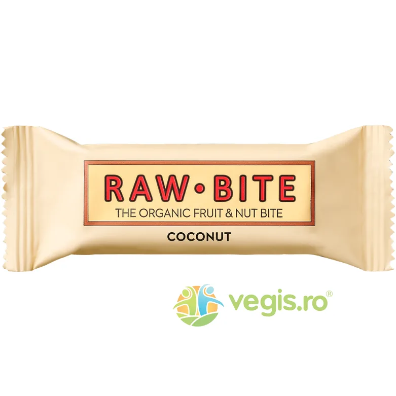 Baton Raw cu Nuca de Cocos fara Zahar Adaugat si fara Gluten Ecologic/Bio 50 RAW BITE — preț și oferte